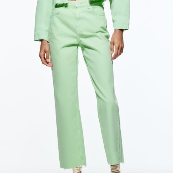 ZARA 2pcs Cropped Denim Jacket + Straight Cropped Jeans Coord Set BNWT - Picture 5 of 7